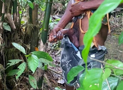 Pouring Cum in the Forest