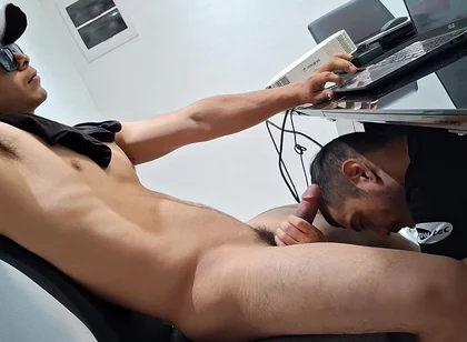 Getting a Blowjob While Working-another View.