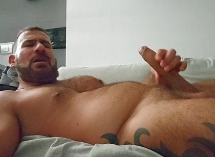 Stepdaddy Wanking on Couch