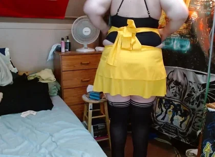 Sissy Bitch Teases shaking its fat ass and playing with boobs