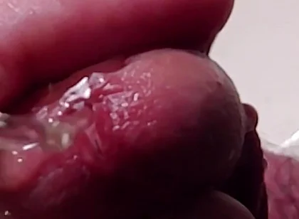 Peehole Piss Play Close up View in Slow Motion