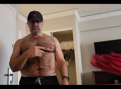 Hot Stepdaddy Bear Sucking My Big Ginger Dick When He Got Home From the Gym