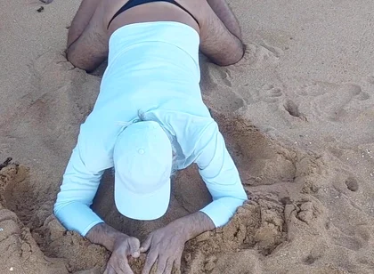 Ladysilva on the Beach in Panties Showing off Her Sexy Ass