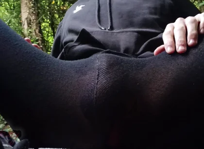 Hairy Wbc Sissy Outside - Edging Ends in a Huge Load