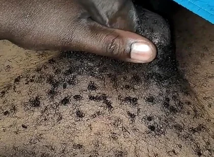 Late Night Horny Hairy African Male Stroking Dick and Releases Loads of Cum After the Lady Didn't Show up for Sex