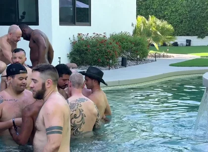 Massive Gay Hardcore Pool Orgy