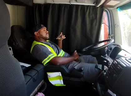 Lunchtime, Alone Inside the Truck.