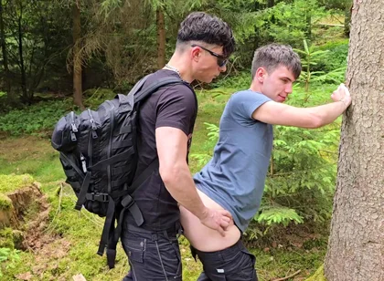 I Throat-fucked My Gay Slut and Railed Him Bareback in the Woods Till My Cock Shot a Cum Load.