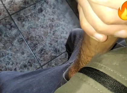 Juicy Big Fat Cock Gets Salivated and Masturbated at My Straight Friend's House (big Cumshot)!