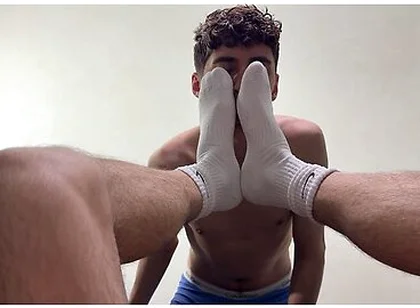 Pov: Friend Sniffs Socks And Gets Cum On Face