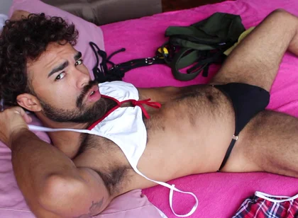 Hunk in Lingerie in an Embarrassing Situation (set 1)