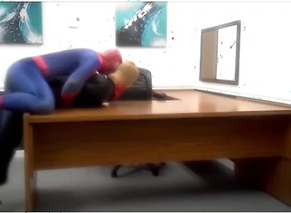 Spiderman Humps Robber He Finds In An Office