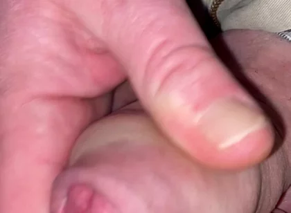 Close up Edging Tight Foreskin with Big Cockhead
