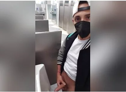 Jacking Off And Cumming With My Pants Down To My Ankles At The Chicago Airport Bathroom