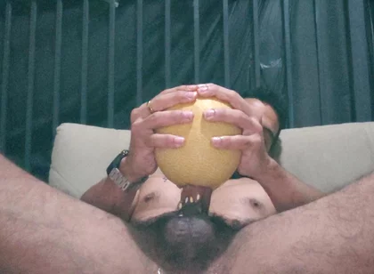 Food Fetish Fuck the Melon so Crazy I Can Hear Your Fucking Throat My Cock