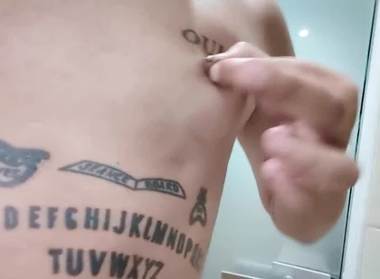 Showing Tattooed Breasts and Pierced Nipples - Squeezing and Touching Breasts - Tits Play