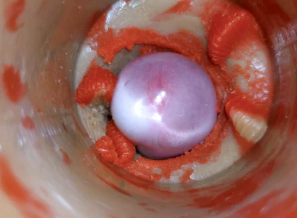 The Camera Inside the Deep Pussy Records a Huge Ejaculation with a Stuck Condom 4K