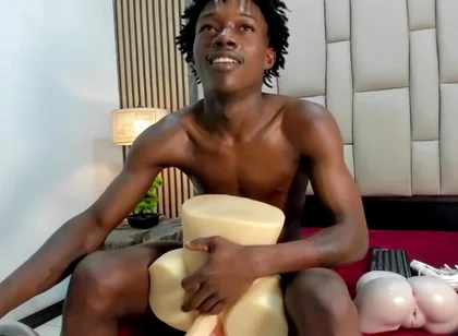 Black Twink Fucking Toy & Cumming
