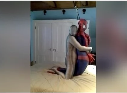 Zentai Croc Has Some Fun With Captured Dummy Spiderman