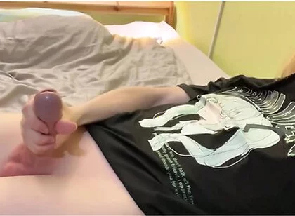 Femboy Jerking Off On The Bed