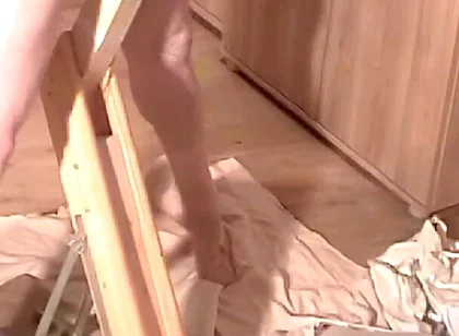 Strip and Fleshlight Stand Fuck Masturbation