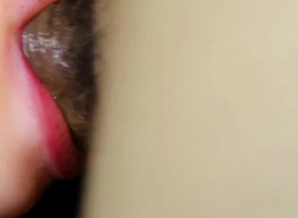 Very Close-up of Plunging a Penis Into a Wet Mouth