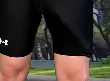 Monster Cock Cyclist Outdoor Dick Flash Cum in Tight Pants