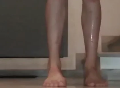Masturbating Totally Naked in Staircase