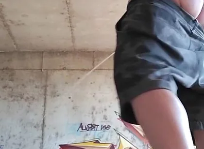 Outdoor Pissing and Showing Thong