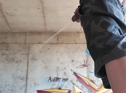 Outdoor Pissing and Showing Thong
