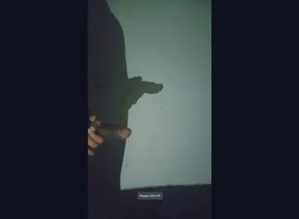Shadow art in the dark night: the reflection of my private desire of jerking off on the wall.