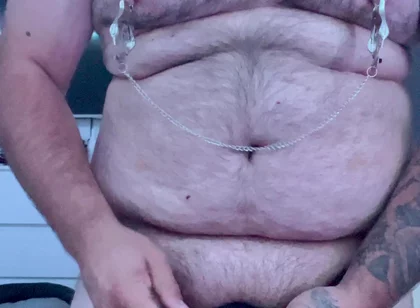 Cock and Ball Bondage with Nipple Clamps and Butt Plug