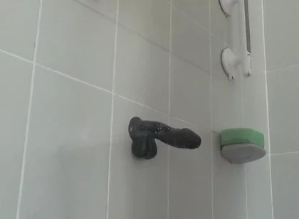 Riding a Large Black Cock Dildo 1
