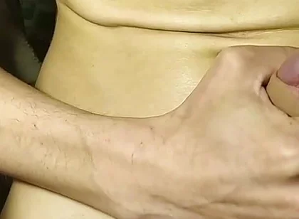 Young twink pours himself with cum