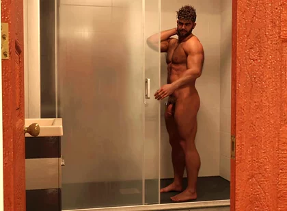 Getting Your Butt in or Not? Naked View of My Stepuncle Ray in the Bathroom