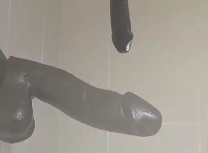 Good Views of Riding Large Black Cock Dildo