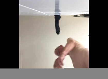 Good Views of Riding Large Black Cock Dildo