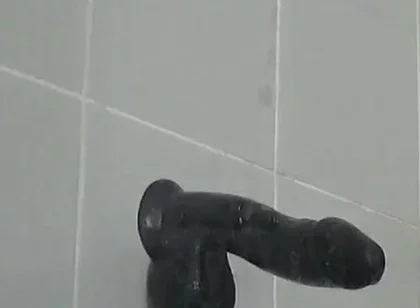 Riding a Large Black Cock Dildo 1