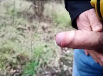 Someone Can See Me! Cum And Pee Outdoors