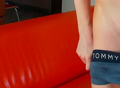 This Huge Dick Doesn't Fit in Evgeny Twink Boxers