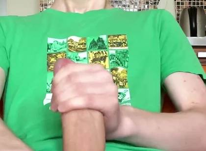 Big Load From a Boy in a Green T-shirt