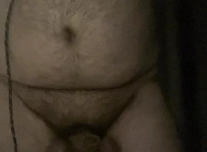 Cock and Ball Bondage with Crossdress and Butt Plug Inside