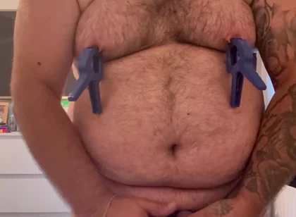 Cock and Ball Bondage Under Clothes