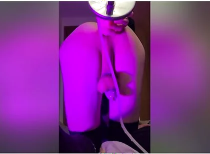 Femboy In Chastity Closeup Anal Fuck Machine
