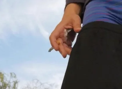 Hot Guy Caught Smoking and Sagging Outside (non-nude)