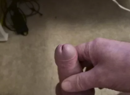 My Friend Sits in a Chair and Jerks off His Cock While Watching Video