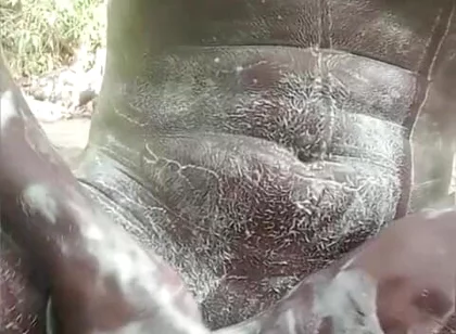 Soapy Masturbation Big Black Dick Cumming Outside Part 2