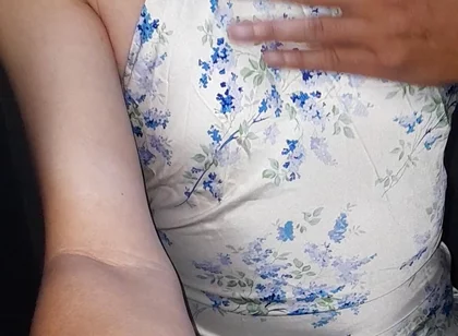 Crossdressing Cum Wearing Satin Halter Neck Dress