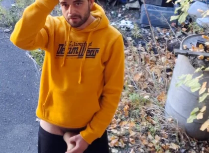 Masturbating in an Abandoned Factory Outdoors and Inside Halls