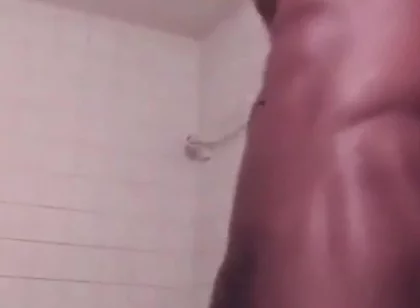 Stroking swinging my big black cock cumming hard